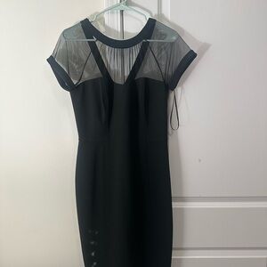 Maggy London Black Dress with Mesh Detail